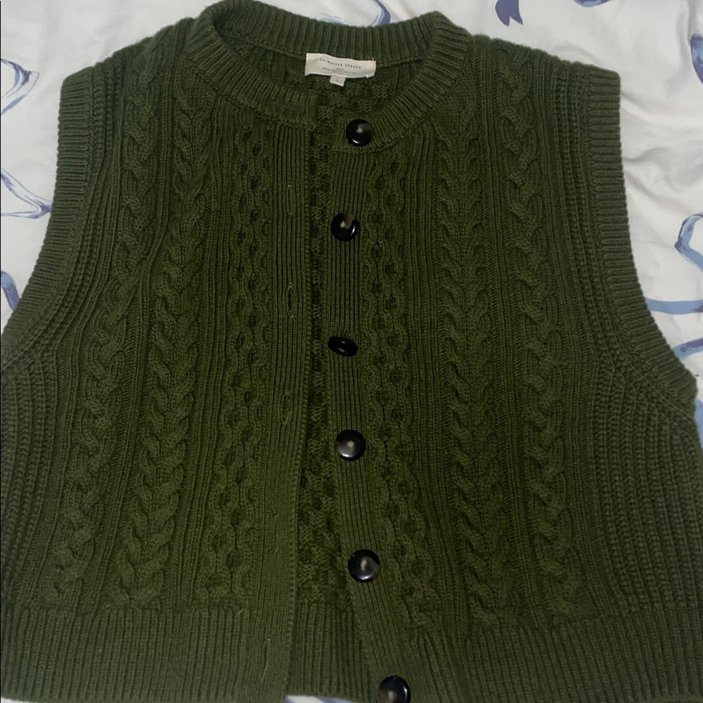 Sezane Roxane Cardigan Perfect Green - Size L